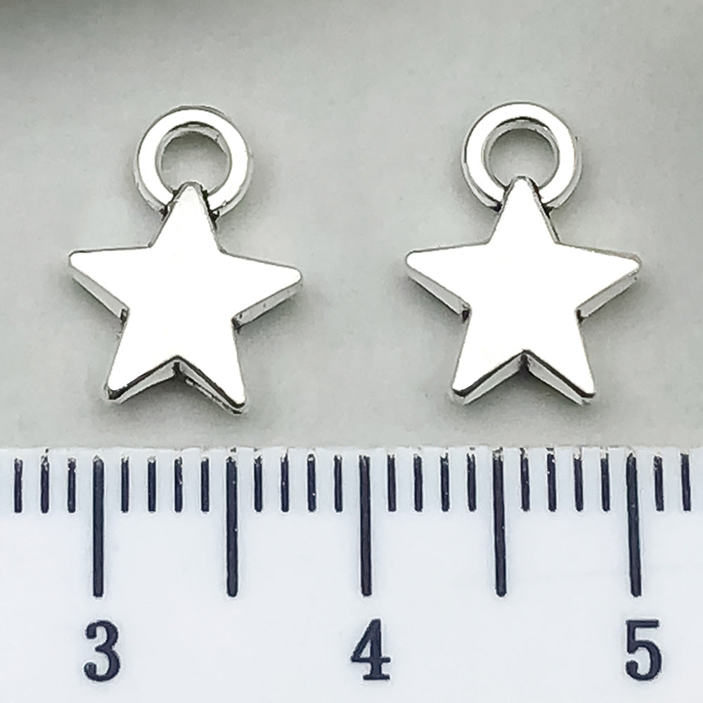 Antique Silver Zinc Alloy Five Point Star Sun Moon Charm Pendant for DIY Jewelry