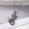 Silver Tone Dragon Pendant Necklaces on Ball Chains in Six Designs view 8