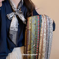 Printed Skinny Scarf Neck Tie Available in Four Patterns view 1