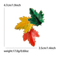 Three Leaf Enamel Maple Brooch In Bright Or Muted Colors view 6
