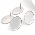 Oval Earring Post Cabochon Bezel Settings in Two Sizes view 2