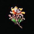 Colorful Enamel Flower Bouquet Brooch for Jackets Scarves and Coats view 4