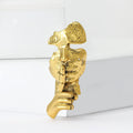 Abstract Profile Face Brooch in Gold or Silver Tone Metal view 4