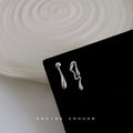 Silver Asymmetric Liquid Metal Teardrop Mismatched Studs view 2