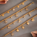 Marine and Heart Crystal Charm Bracelets in Gold Tone view 2