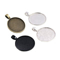 Slim Round Round Pendant Bezel Blank for Cabochon Craft view 5