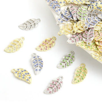 Polished Gold Silver Leaf Alloy Charms in 8 Styles