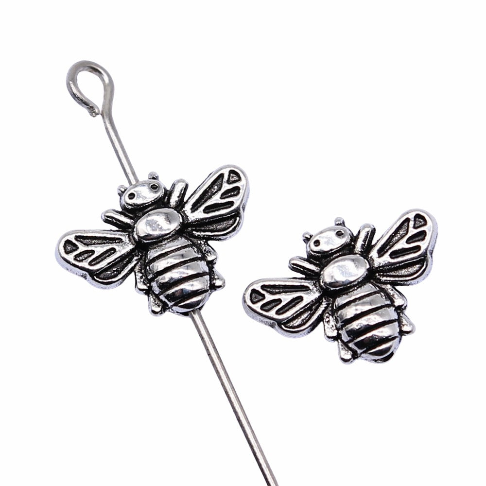 12x8mm 0.65g Multicolor Zinc Alloy Bee Loose Metal Beads for Bracelet Necklace DIY Jewelry Making