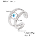 Open Spiral Evil Eye Ring Textured Band Stainless Steel Size 7 view 7
