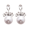 Crystal Bow and Pearl Drop Stud Earrings Fashion Earrings view 5