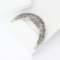 Crystal Crescent Moon Brooch in Four Color Finishes view 3