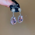 Rhinestone Oval Teardrop Necklace and Earring Sets view 7