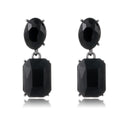 Aqua Black Square Geometric Crystal Five Designs Metal Dangle Earrings view 10