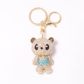 Rhinestone Teddy Bear Keychain Gold Metal Four Vest Styles view 5
