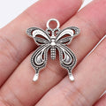 Ornate Butterfly Pendant Charms in Three Antique Metal Finishes view 1