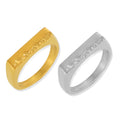 Rectangular Mountain Relief Signet Rings Gold and Steel Finishes view 5
