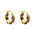 Smoky Crystal Huggie Hoop Earrings for Women in the Pictured Finish view 5