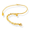 Gold Dual Layer Snake Lips Chain Bracelet With Steel Ball Charm view 5