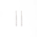 White Pearl Look and Clear Stone Linear Drop Earrings view 5
