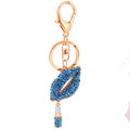 Rhinestone Lips Keychain With Lipstick Charm, 11 Color Options view 5
