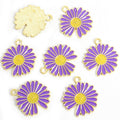 Enamel-Look Gold Silver Sunflower Alloy Charms in 14 Styles view 12