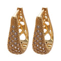 Rhinestone Wide Teardrop Huggie Earrings Fashion Jewelry view 5