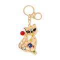 Multicolor Rhinestone Fox Keychain Gold Tone Metal Charm view 4