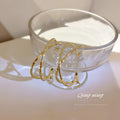 Gold Tone Twisted Double Hoop Earrings Fashion Jewelry Accessories view 6