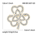 Looped Crystal Open Clover Brooch in Black or White view 4
