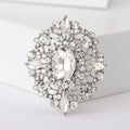 Oval Cluster Crystal Brooch In Nine Color Variations view 9
