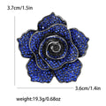 Crystal Rose Flower Brooch With Polished Metal And Sculpted Decorative Details view 7