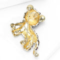 Rhinestone Tiger Cub Brooch Gold Multicolor Silver Clear Stones view 4