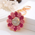 Rhinestone Smiley Face Flower Keychain Metal Bag Charm view 8