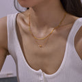 Gold Dolphin Pearl Pendant Necklace Or Herringbone Chain view 1