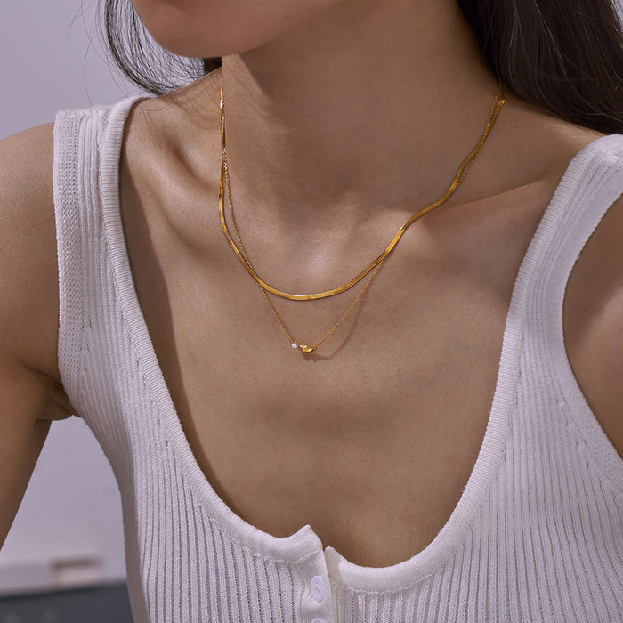 Gold Dolphin Pearl Pendant Necklace Or Herringbone Chain