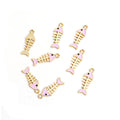 Enamel-Look Silver Gold Fish Bone Alloy Charms in 14 Styles view 8