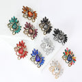 Teardrop Crystal Swirl Brooch with Faceted Stones for Jackets and Scarves view 1