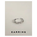 Silver Tone Multi Band Clear Stone Flower Open Adjustable Ring view 2