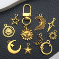 Matte Gold-Tone Moon and Sun Metal Charms with 21 Listed Options view 2
