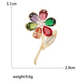 Faceted Petal Flower Brooch with Curved Crystal Stem view 5
