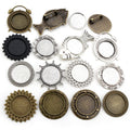 Assorted Round Brooch Tray Settings in Mixed Metal Tones view 1