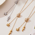 Crystal Octopus Starfish and Seahorse Lariat Necklaces view 1