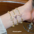 Gold-Tone Floral Charm Bracelets in Four Styles Decorative Jewelry Accessory view 3