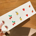 Ten Piece Colorful Fruit Motif Stud Earring Set Jewelry Accessory view 6