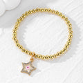 Gold Tone Beaded Crystal Evil Eye Flower Star and Cross Bracelets view 8