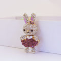 Rhinestone Rabbit Keychain With Split Ring And Lobster Clasp view 7