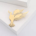 Polished Flying Dove Brooch in Gold or Silver Tone view 4