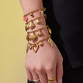 Gold Ocean Charm Bracelets Shells Fish Leaves Hearts Bells view 4