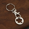 Clover Cutout Shopping Token Keychains in Three Finishes view 4