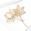 Openwork Double Maple Leaf Brooch in Silver or Gold view 3